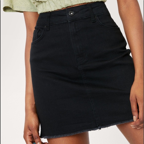 Nasty Gal-size 2-black denim mini shirt new with tags - Picture 12 of 13